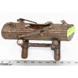 VINTAGE METAL LOG ASHTRAY