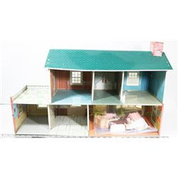 VINTAGE 1960'S MARX COLONIAL TIN LITHO 2 STORY
