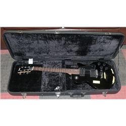 UNIVOX BLACK ELECTRIC GUITAR IN CASE