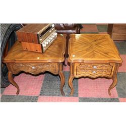 PAIR OF VINTAGE END TABLES, 26"X26"X21"