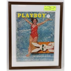 COMPLETE 1956 JUNE PLAYBOY MAGAZINE, FRAMED