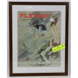 COMPLETE 1955 AUGUST PLAYBOY MAGAZINE, FRAMED