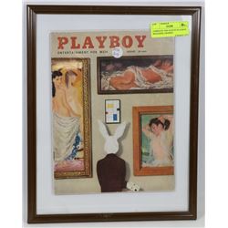 COMPLETE 1956 AUGUST PLAYBOY MAGAZINE, FRAMED