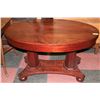 Image 1 : ANTIQUE DARK WOOD OVAL SERVING TABLE