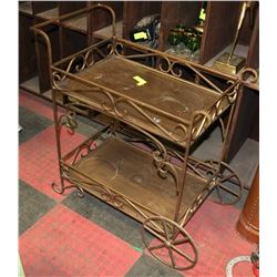 VINTAGE 2 TIER CAST IRON TEA CADDY