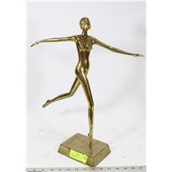 VINTAGE SOLID BRASS ART DECOR NUDE FIGURE