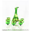 Image 1 : VINTAGE CZECHOSLOVAKIAN GREEN DECANTER WITH 5