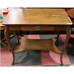 OAK HALL TABLE WITH DRAWER, 36"X24"X30"