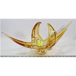 AMBER ART GLASS CENTER PIECE