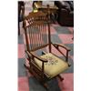 Image 1 : ANTIQUE OAK ROCKER WITH NEEDLEPOINT SEAT