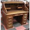 Image 1 : ANTIQUE OAK ROLL TOP DESK, 49"X30"X49"