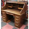Image 2 : ANTIQUE OAK ROLL TOP DESK, 49"X30"X49"