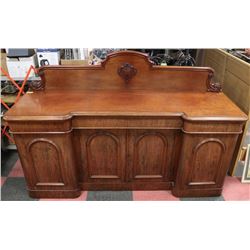 ANTIQUE SIDEBOARD WITH DRAWER AND BAR UNITS,