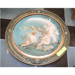 ANTIQUE FRAMED CHERUB PAINTING