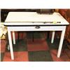 Image 1 : VINTAGE ENAMEL TOP WRITING DESK, 41.5"X21.5X30.5"