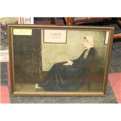 VINTAGE FRAMED WHISTLERS MOTHER REPRODUCTION