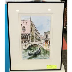 ORIGINAL WATERCOLOR OF THE CANALS OF VENICE