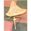 Image 1 : VINTAGE HAND TOOLED LEATHER TRIPOD STOOL