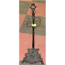 ANTIQUE CAST IRON CHERUB FIREPLACE STAND