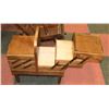 Image 1 : VINTAGE ACCORDIAN STYLE WOODEN SEWING BOX.