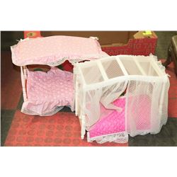 LOT OF 2 VINTAGE BARBIE DOLL CANOPY BEDS,