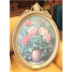 ESTATE VINTAGE OVAL FRAMED STILL-LIFE