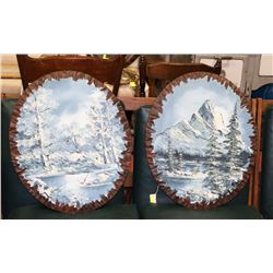 TWO VINTAGE ORIGINAL OIL ON BOARD PAINTINGS SIGNED