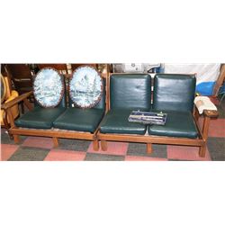 A. BRANDT RANCH OAK MID CENTURY 2 PIECE SOFA