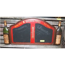 OLD STYLE HOUSE WINES RESTAURANT DISPLAY BOARD
