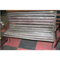 49" WOOD AND CAST IRON BENCH