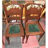 Image 1 : PAIR OF ANTIQUE CHAIRS WITH HAND PAINTED BACKS AND