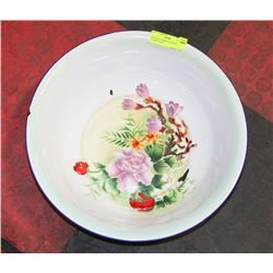 BUTTERFLY BRAND DECORATED ENAMEL BASIN