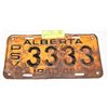Image 1 : ALBERTA 1940-41 LICENSE PLATE 3333