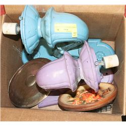 PAIR OF VINTAGE CAST IRON LAMPS