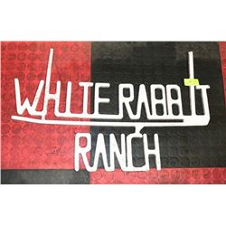 VINTAGE NEVADA STEEL SIGN 'WHITE RABBIT RANCH'