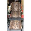 Image 1 : ANTIQUE LEPOARD PRINT CHAIR AND STOOL
