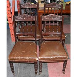 SET OF 4 ANTIQUE EARLY 1900'S WOOD &