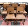 Image 1 : ANTIQUE OAK CHAIR  WITH LEATHER SEATS & BACK X5
