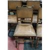Image 2 : ANTIQUE OAK CHAIR  WITH LEATHER SEATS & BACK X5