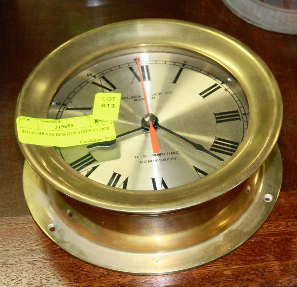 CHELSEA CLOCK CO SOLID BRASS BOSTON SHIPS CLOCK