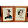 Image 1 : PAIR OF ANTIQUE PICTURES OF QUEEN ELIZABETH &