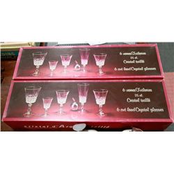 LOT OF 12 CRYSTAL DARQUES CUT, GENUINE LEAD