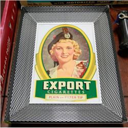 VINTAGE EXPORT CIGARETTES METAL MESH SIGN
