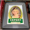 Image 1 : VINTAGE EXPORT CIGARETTES METAL MESH SIGN