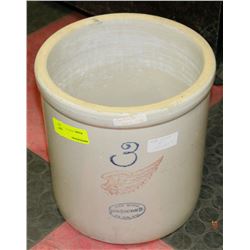 VINTAGE RED WING 3 GALLON CROCK NO LID