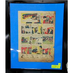 RARE 1947 FRAMED SUPERMAN COMIC STRIP PAGE