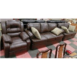NEW BROWN LEATHERETTE RECLINING CHAIR