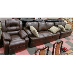 NEW BROWN LEATHERETTE RECLINING CHAIR