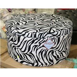NEW ZEBRA PATTERN STORAGE OTTOMAN