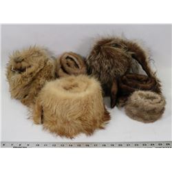 LOT OF 6 VINTAGE WOMANS FUR COLLARS AND SCARVES